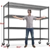 Storage Shelves 75.6" H Wire Shelving Unit with Wheels 2500LBS Heavy Duty Metal Shelves for Storage Adjustable 3