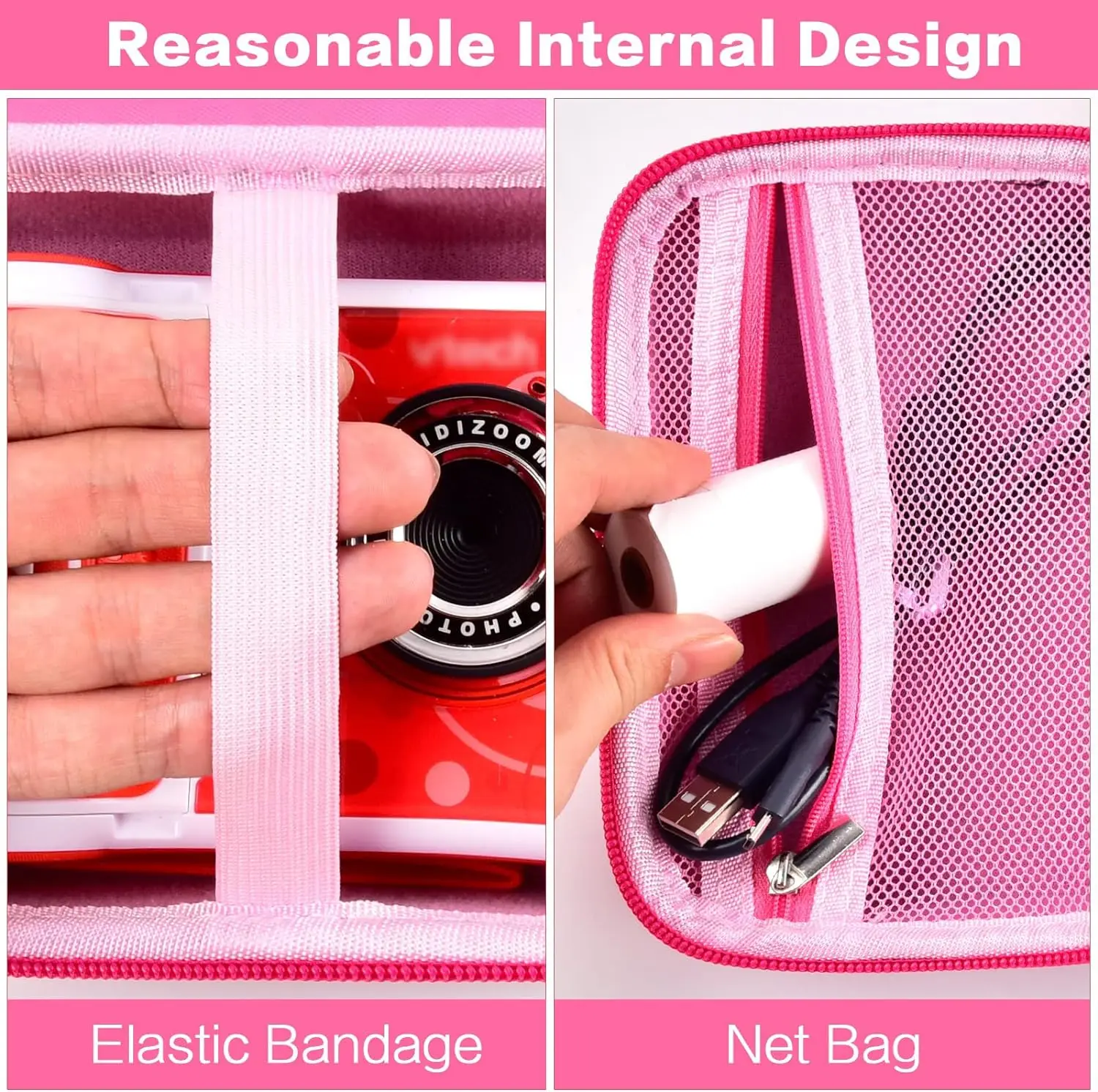 Kids Camera Case Compatible with VTech/KidiZoom PrintCam Thermal Rolls Print Refill Paper Toddler Instant Cameras storage bag