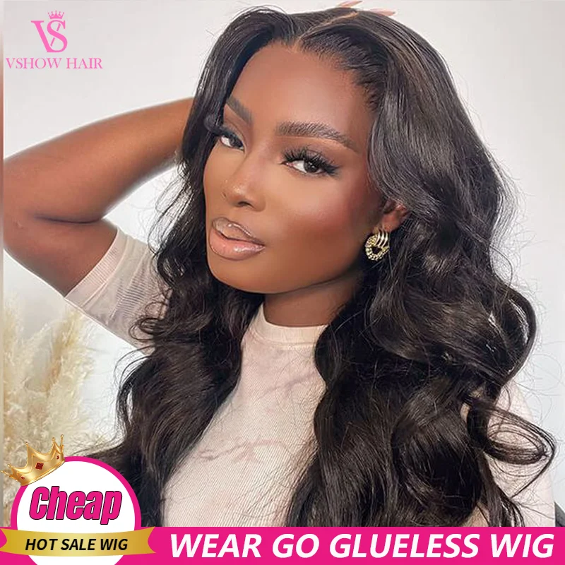 

Wear And Go Glussless Wig Pre Plucked 6x4 HD Lace Closure Body Wave Brazilian Human Hair Wigs Pre Cut Hairline Ready To Go Glueless Brazilian Wig On Sale For Women