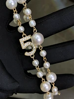 Longue lettre de perle multicouche gland pull chaîne collier bijoux pour les femmes 6