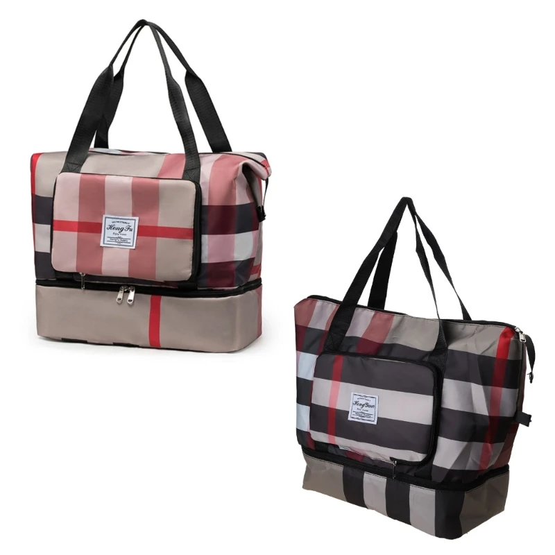 

Foldable Duffle Bag for Travel Overnight Weekend Bags with Shoes Compartment