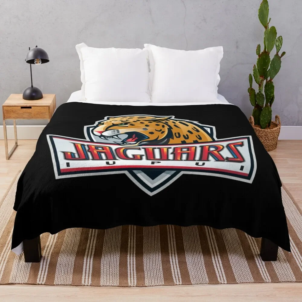 

Одеяло IUPUI Jaguars для кемпинга, модные диваны, фланелевая ткань, покрывала для кровати в клетку