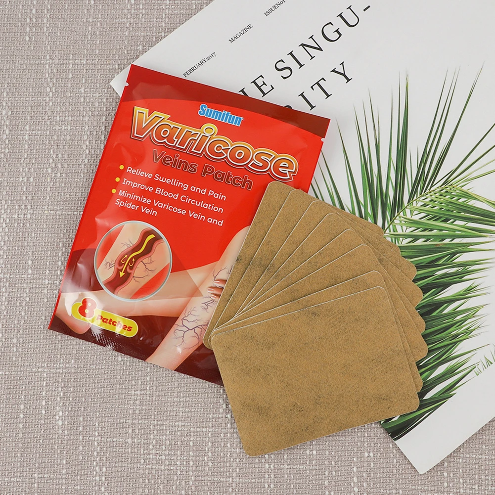 8-40pcs Vasculitis Treat Sticker Smoothing Blood Vessel Herbal Varicose Vein Healing Patch Angiitis Removal Legs Care Supplies foot care patches