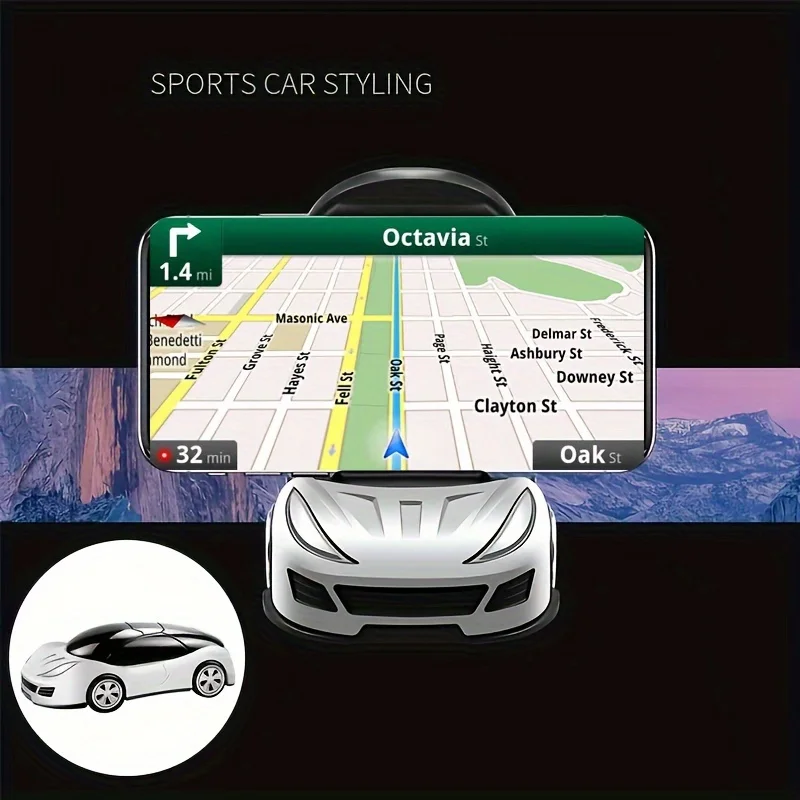 1 PC Car Model Phone Holder Foldable Car Dashboard Phone Holder 360 ° Rotating Phone Holder Can Be Placed on The Car Air Outlet