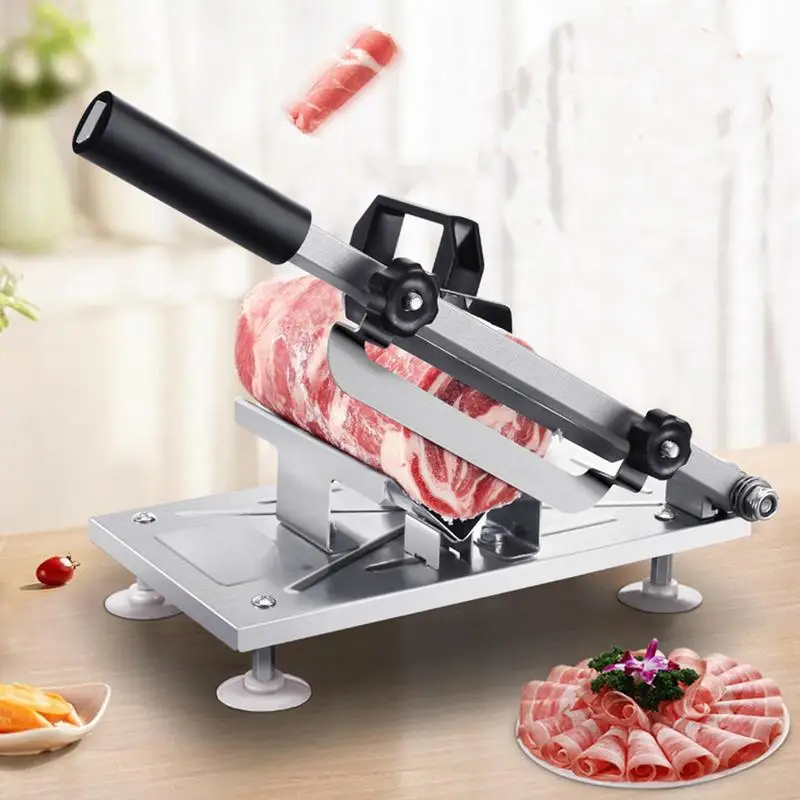 

Manual Meat Slicer Stainless Steel Kitchen Meat Cutter Machine For Frozen Meat Beef Mutton Roll Food Slicer With Handle For Home
