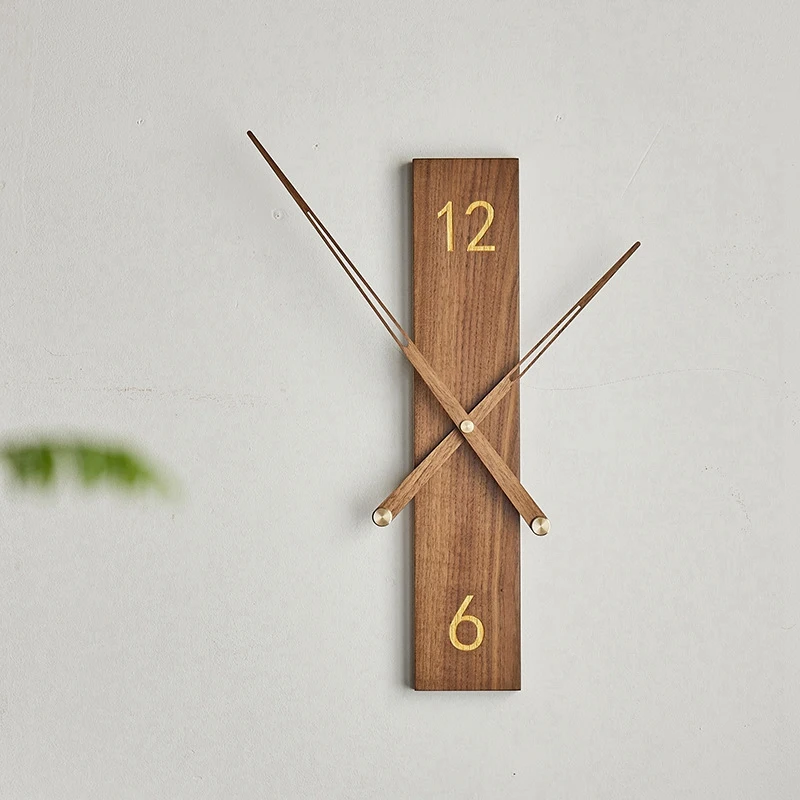 

Wooden Pointer Living Room Decoration Wall Clocks Silent Movement Brief Style Silent Household, Creative Wooden Clock