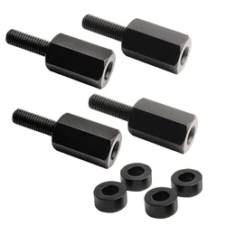 Black Aluminum UTV Seat Riser Kit - Lift Up Mount Brackets & Styling Accessories (For 2 Seats)