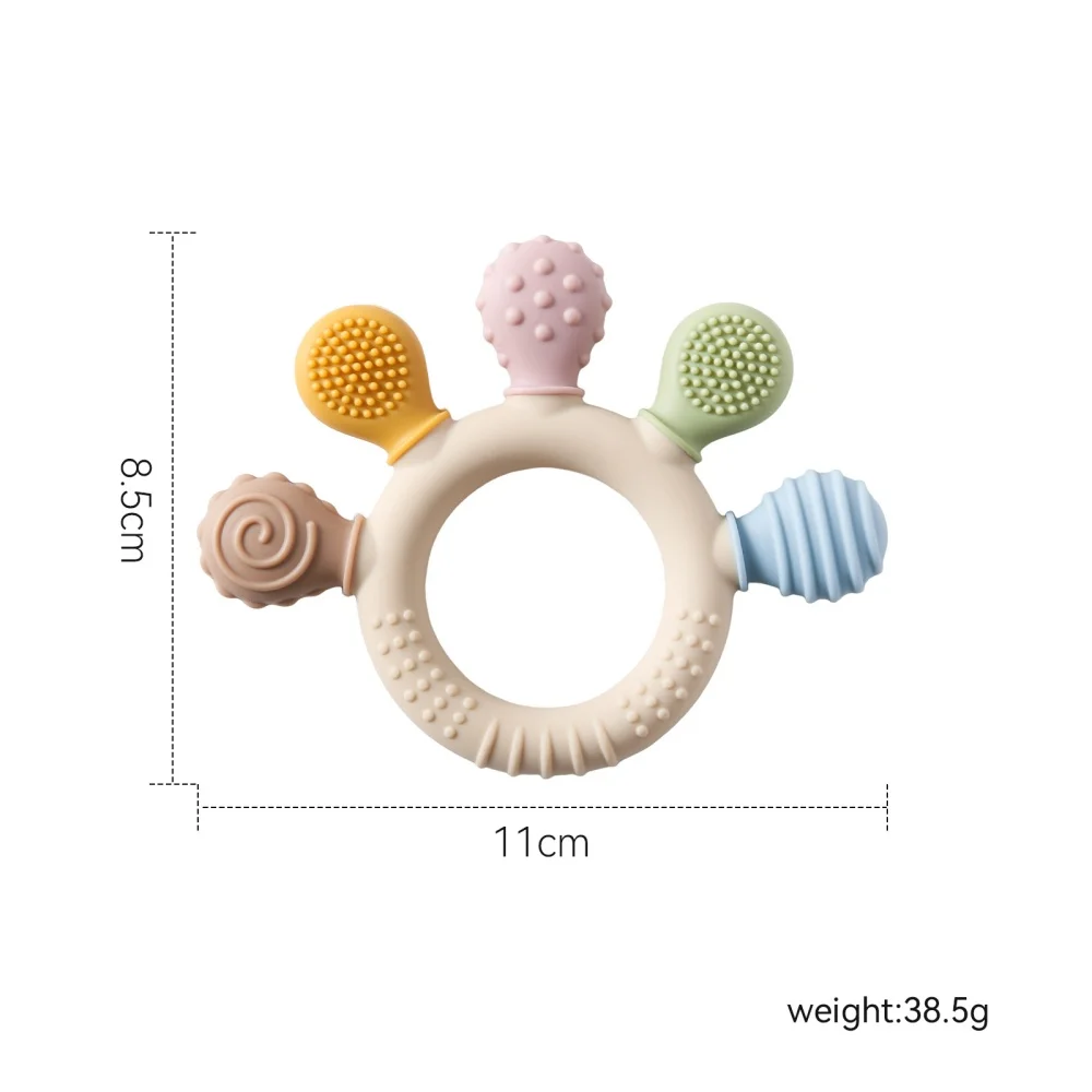 Baby Silicone Teether Anxiety Teething Toys 0 12 Months Toys Food Grade Silicone Ring Bracelet for Baby Soothing Tooth Chew