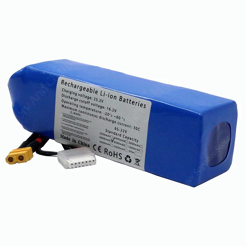 Batterie LiPo 22V 6S 2.5-10Ah XT60 pour RC Drone Voiture