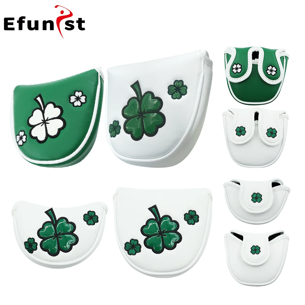 Description Picture 2 of itemGolf Putter Covers Four Leaf Clover Pattern Golf Headcover Mallet Magnetic Closure Golf Club Covers Golf Accessories Supplies