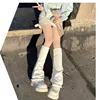Lolita Knit Socks Women Leg Warmer Stretchy Boots Cover Leg Warmer Knitted Foot Cover Cosplay Women Autumn Winter Heap Heap Sock 3