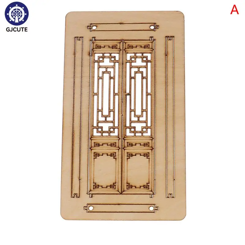 1/12 Scale Dollhouse Miniature 6 Panel Interior Wooden Door Frame DIY Plain Embryo Material Furniture Doll House Accessories 5