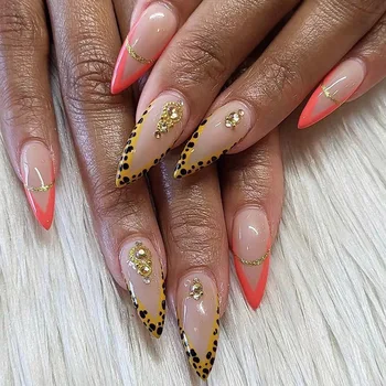 Black and French Gold Nails