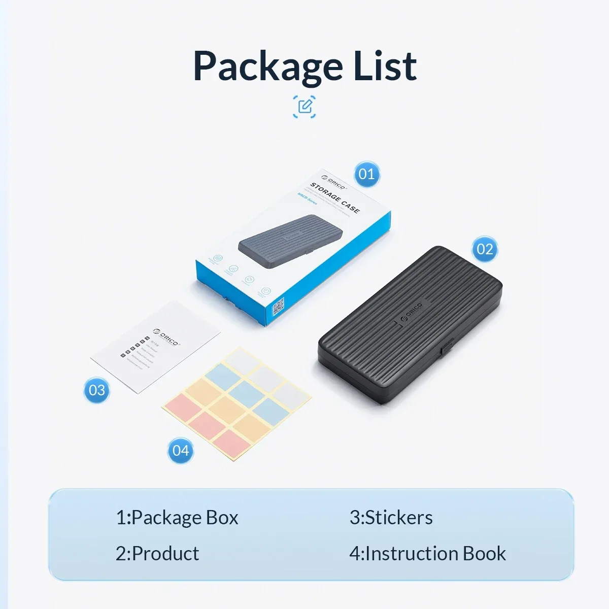 ORICO Waterproof Memory Card Case Holder Container SD/Micro SD/TF/CF/CF Type A/XQD/SSD Storage Box Memory Card Accessories