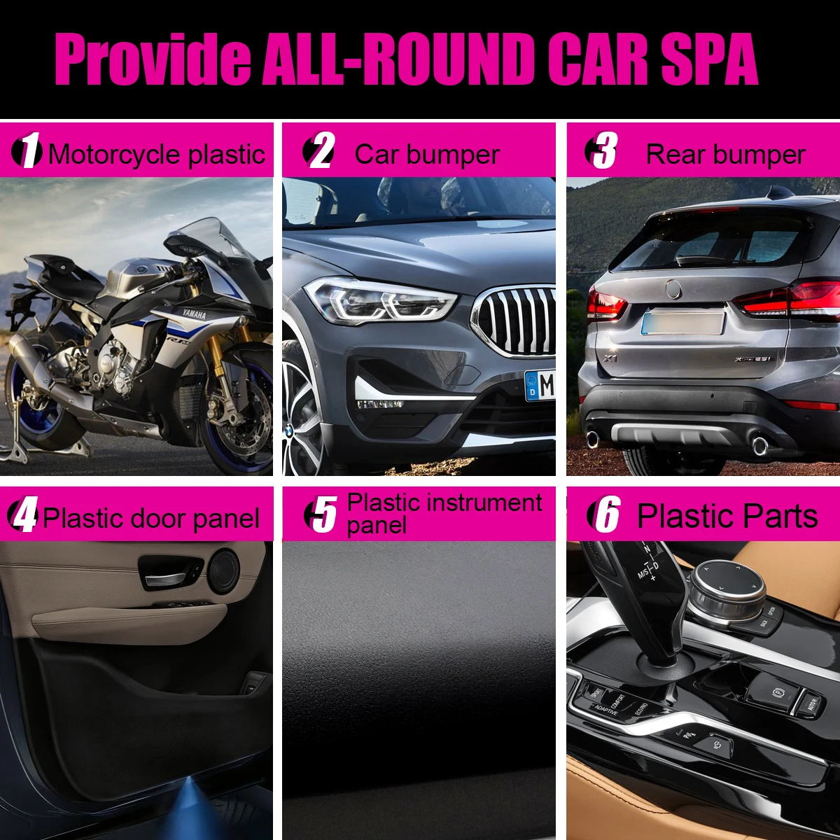 Flamingo F135 300ml Plastic Restorer Car Plastic Restore Coating Agent Exterior Repair Clean Refresh Restoration Black Shine auto ceramic coating liquid