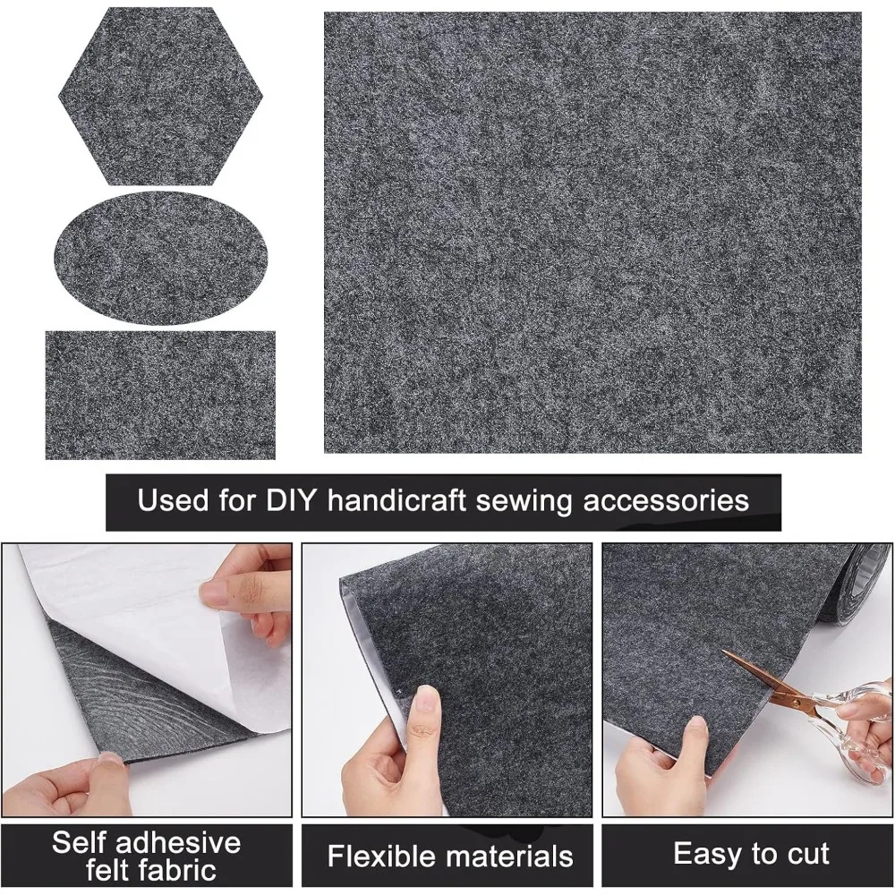 Jewelry Making Supplies Sewing Fabric Paste Craft Supplies 1Sheet 11.8x78.7inch Gray Self Adhesive Felt Fabric Drawer Liner for DIY Crafts Sewing Accessories and Jewelry Drawer Box Fabric