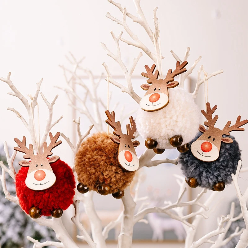 

Christmas Tree Pendant Wood Elk-Hanging Pendant Xmas Reindeer Ornaments Christmas Elk-Decor Christmas Tree Ornaments Durable