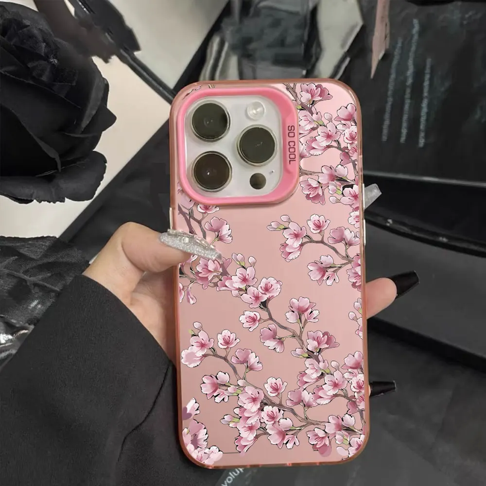 Cherry Blossom Shockproof Silicone Bumper Phone Case