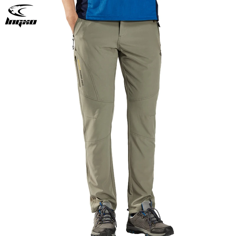 LNGXO Hiking Pants Men Quick Dry Trekking Camping Climbing Running Outdoor Rain Pants Stretch Breathable Elasticity Trousers Men