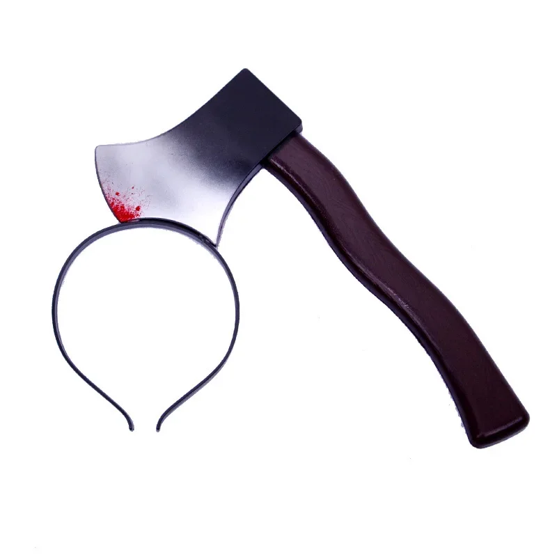 Halloween Horror Props Blood Fake Ax Saws Knife Headband for Halloween Party Masquerade Decoration Supplies
