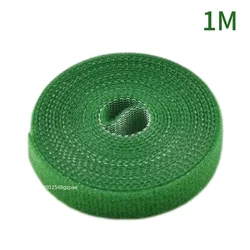Nylon Adjustable Reusable Plant Support Tape - 10 Rolls for Home and Garden Accessories (Green- 1M)