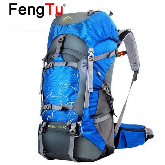 FengTu-mochila de senderismo de 60L para hombre y mujer, mochila  impermeable para acampar, viajar, escalada