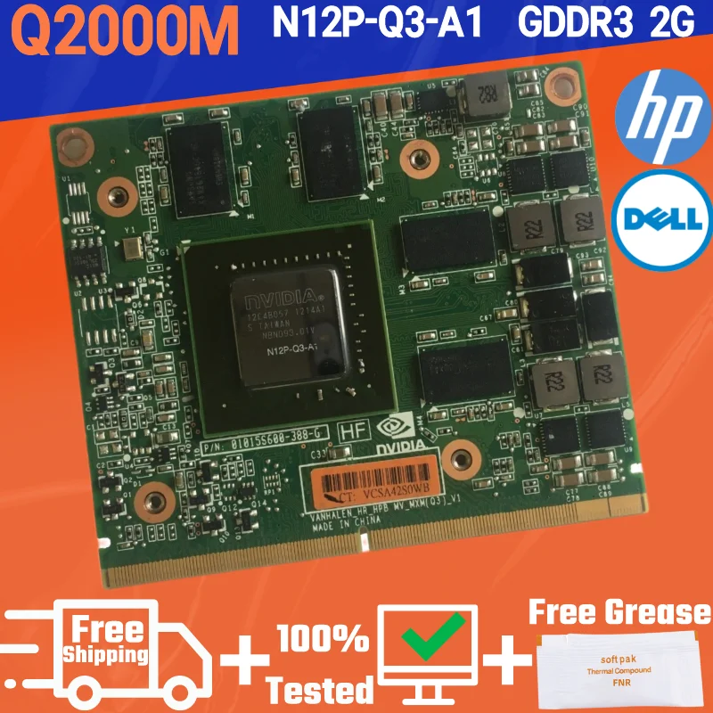 Quadro Q2000M 2000M 2G GDDR3 N12P-Q3-A1 Graphic VGA Видеокарта HP 8560P DELL |