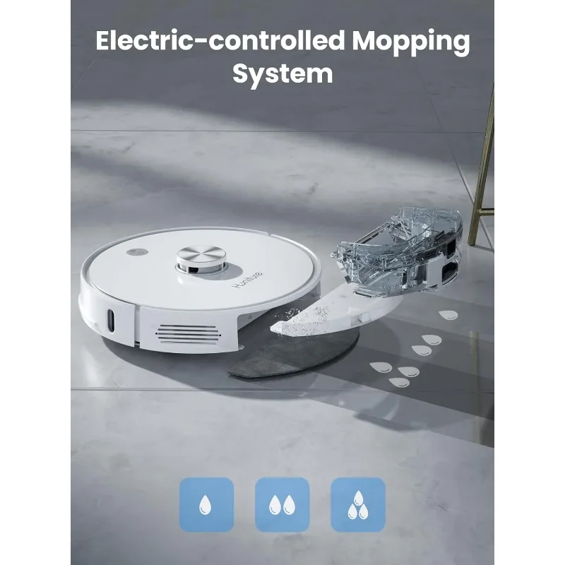 HONITURE Robot Vacuum and Mop Combo,Robot Vacuum Cleaner with Self-Emptying, 4000Pa Max Suction, Smart Mapping, 250mins Runtime