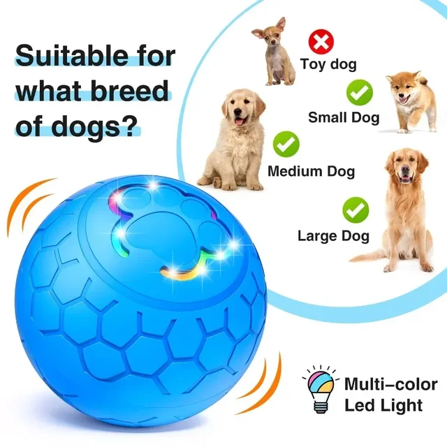 Pet Dog Toy Ball Smart Interactive Rechargeable Automatic Jumping Rolling Moving Ball with 2 Modes Motion Activated Dog Cat Toys 3