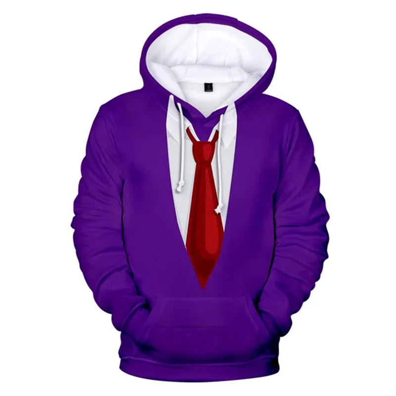 thumbnail image 1 of Sudadera con capucha y pajarita de esmoquin a la moda para hombre, sudaderas holgadas con estampado 3D, sudaderas divertidas con capucha de traje falso, sudaderas casuales de talla grande, 1 of 4
