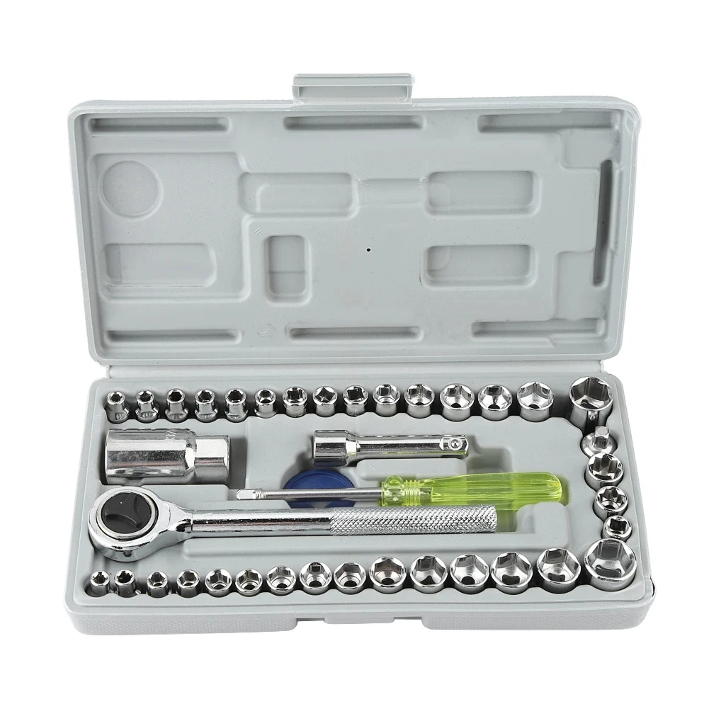 

40pcs Ratchet Socket Wrench Set Tool Kit for Car Tool Screwdriver Bit Ratchet Torque Spanner Wrench Socket Key Hand Tools