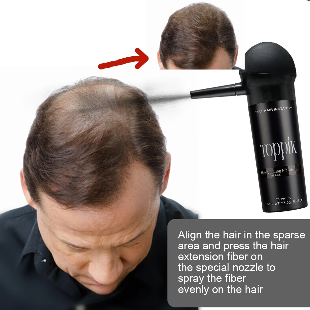 Description Picture 6 of itemToppik Hair Loss Building Fibers Hair Fibers Regrowth Powders Keratin Applicator Hair Growth Products Spray Pump Comb Beauty