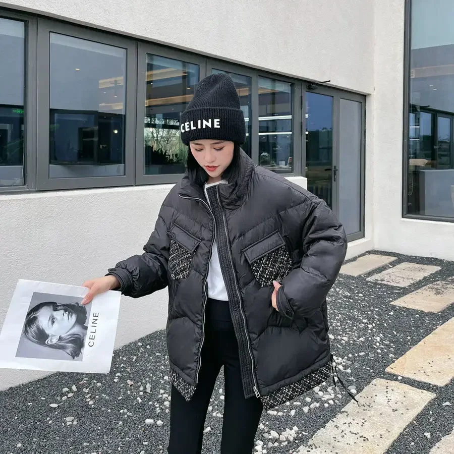 

Женский пуховик с воротником-стойкой, из хлопка и белой утки, модель F250, 2024