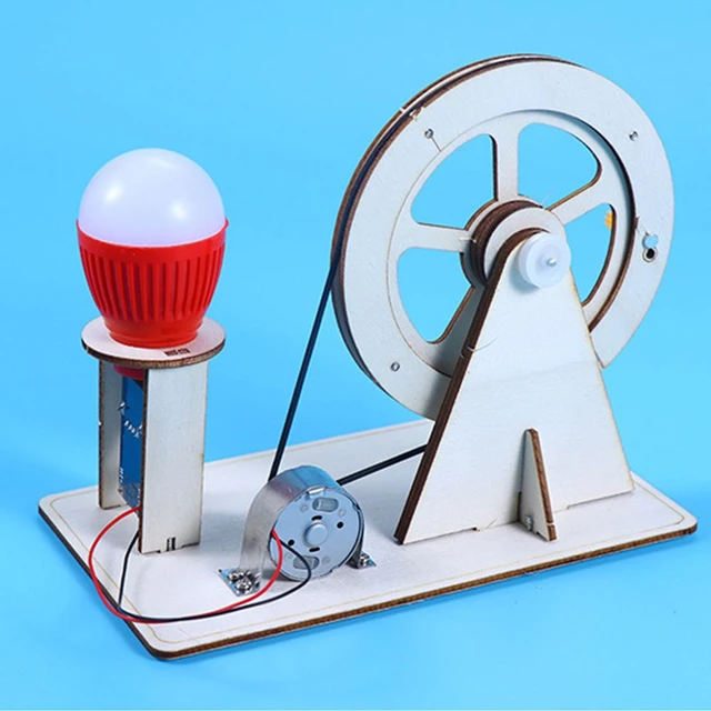 1Set DIY Wooden Dynamo Generator Model Science Toys For Children Learning Educational School