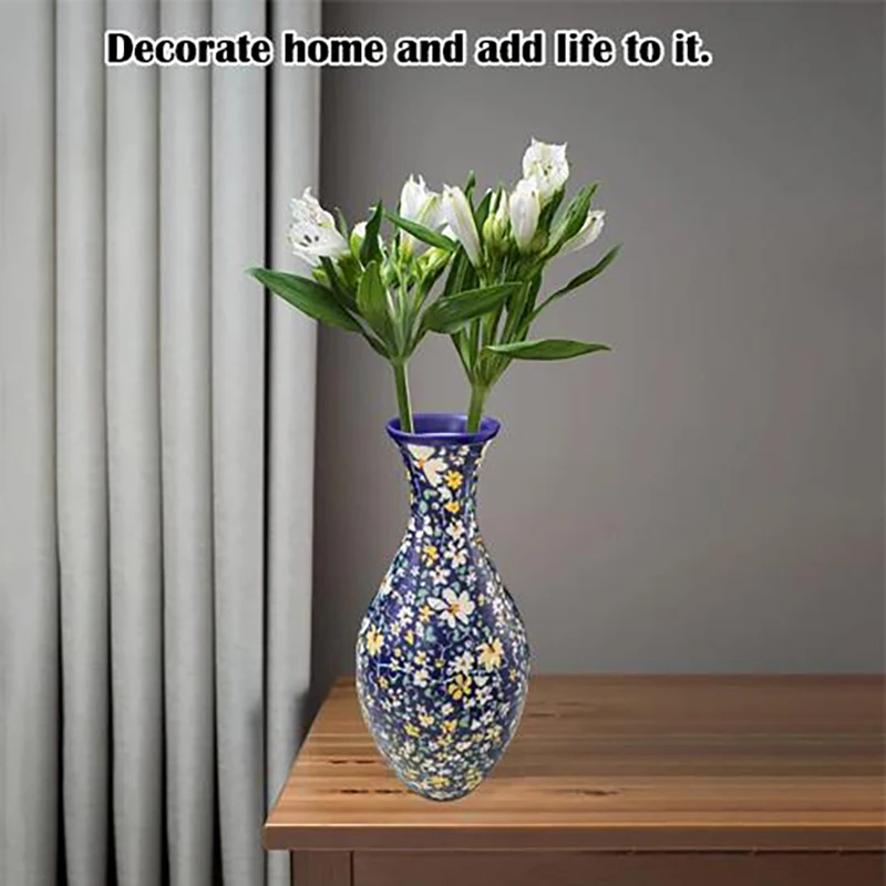 3D Puzzle Flower Vase Porcelain Design DIY Assembly Educational Toy Arrangement Home Decoration House Warming Party Gift Kid Toy
