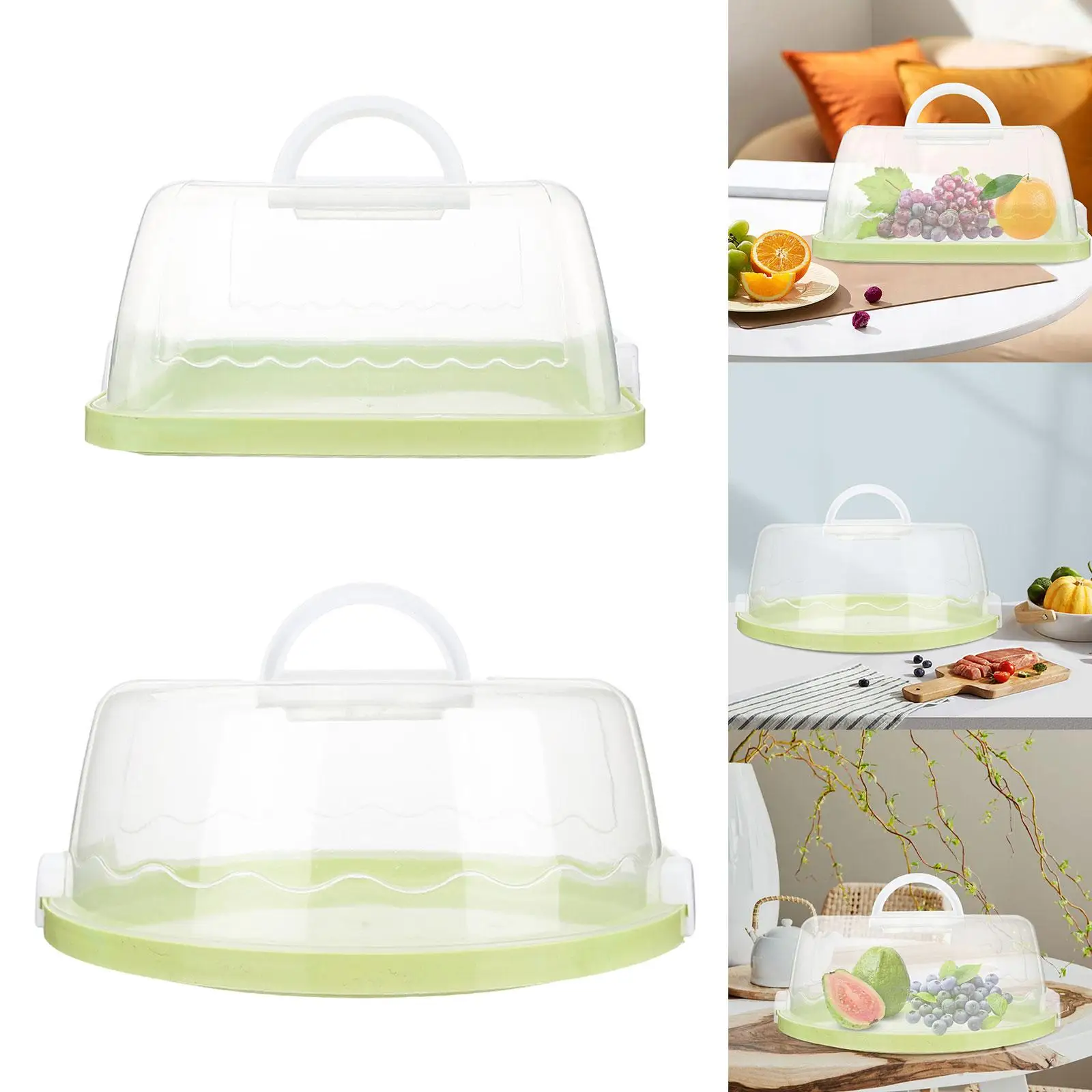 Pie Cake Carrier with Lid Multipurpose Muffin Tart Cookie Dessert Keeper Cake Stand for Picnic Party Cookies Cupcake Kitchen 3