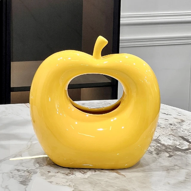 Creative Apple Handbag Tissue Box Living Room Napkin Box Luxury High-end Desktop Ceramic Advanced Paper Box Home Decoration 3