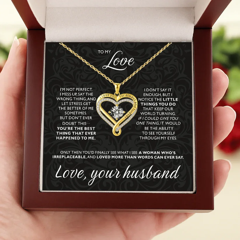Christmas Gift To My Love Eternal Heart Double layered Heart Shaped Necklace With Gift Box Gilrfriend Wife Valentine's Day Gifts