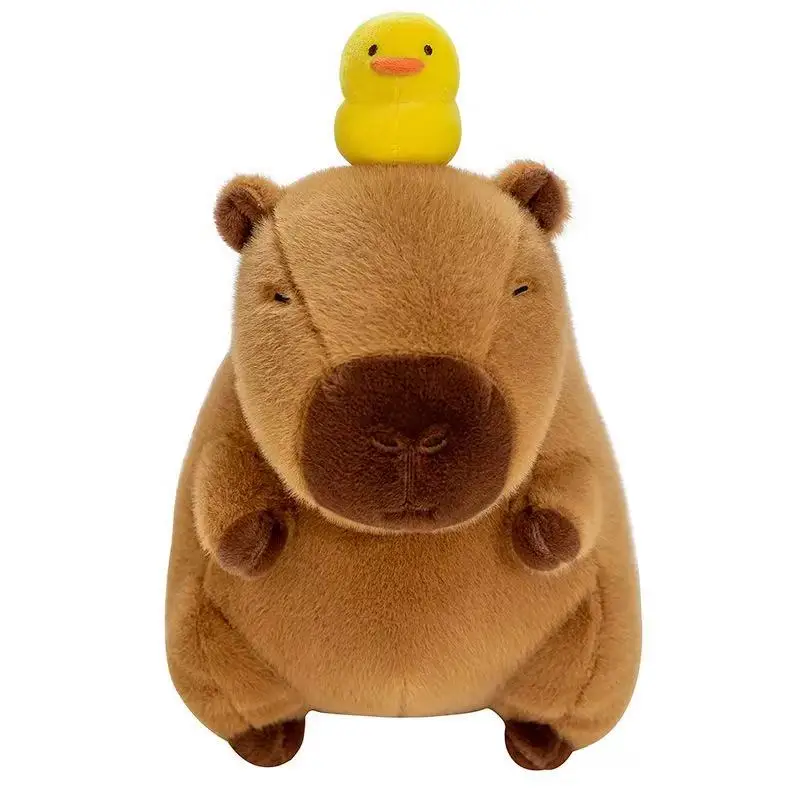 Fluffy Kawaii Capybara Plush Pillow with Tortoise - Cute Stuffed Animal Toy for Kids, Birthday Gift & Home Decor