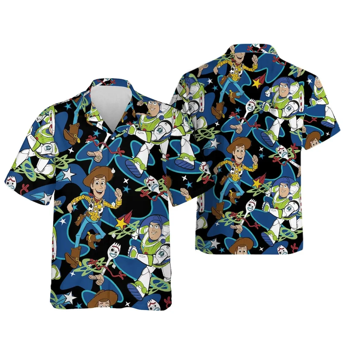 Toy Story Camicia Hawaiana Uomo Donna Manica Corta Camicia Abbottonata Woody Buzz Lightyear Camicia Hawaiana Cartoon Kids Beach Shirt