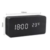Wooden Digital Alarm Clock LED Alarm Clock With Temperature Desk Decorating Bedroom Decoration Table Decorations Electronics 3