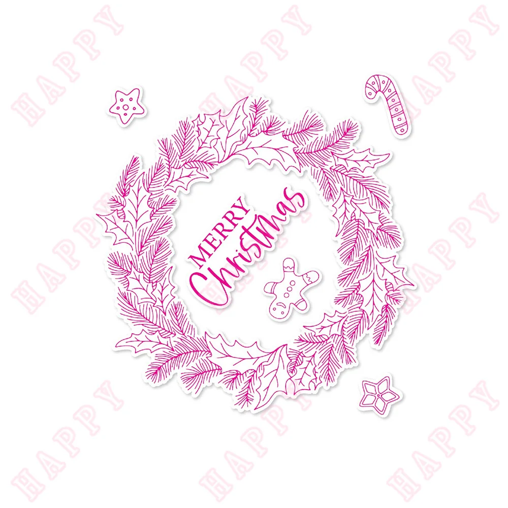 

Рождественские металлические штампы для вырезания штампы украшение в виде венка для самостоятельного скрапбукинга дневника альбома Бумаж...