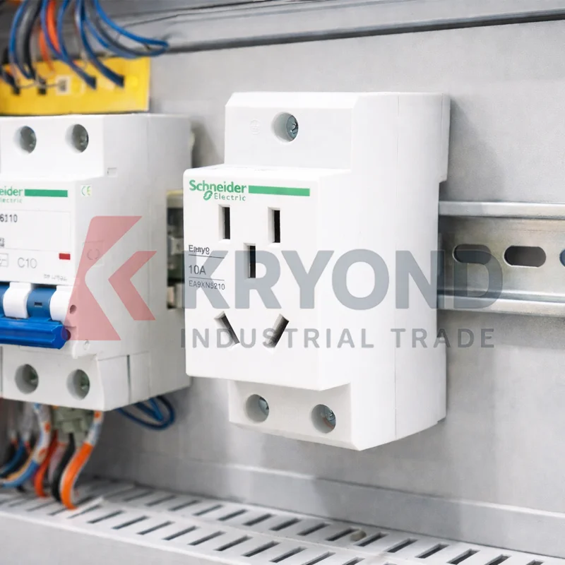 슈나이더 일렉트릭 DIN 레일 모듈형 소켓 콘센트 10A/16A 3홀 AC 250V 배전반 전기 패널 설치용