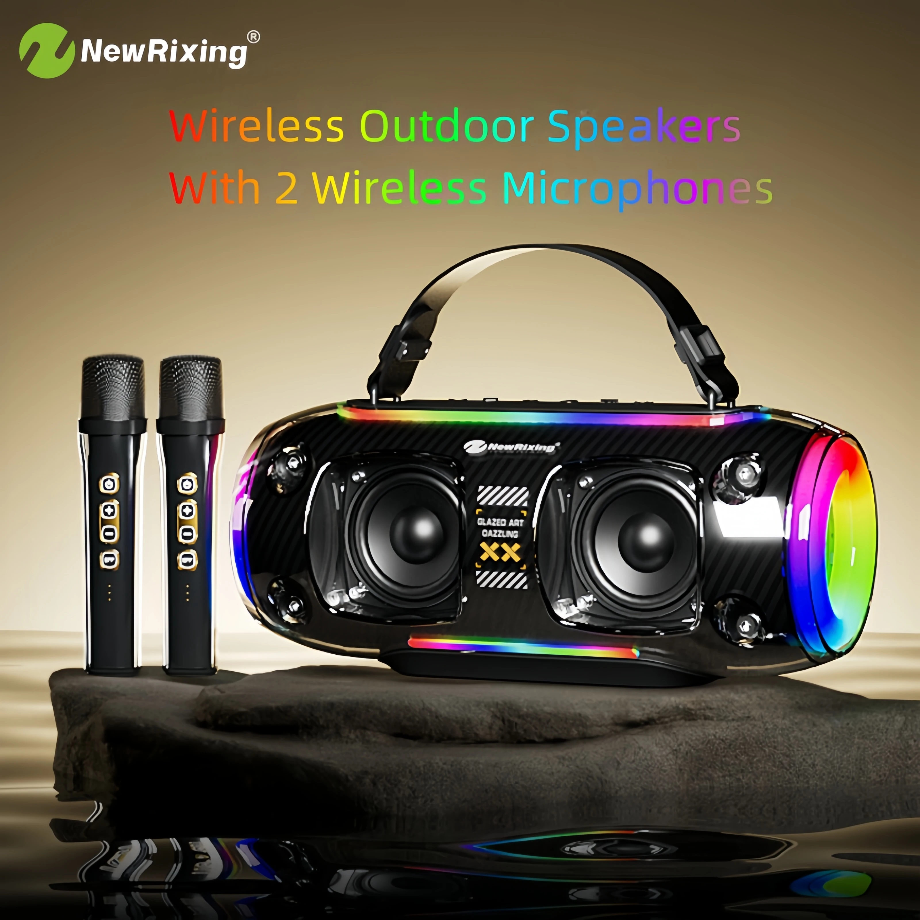 Mini Kinder Karaoke Set Bluetooth Karaoke Lautsprecher Machine mit Mikrofonen DE