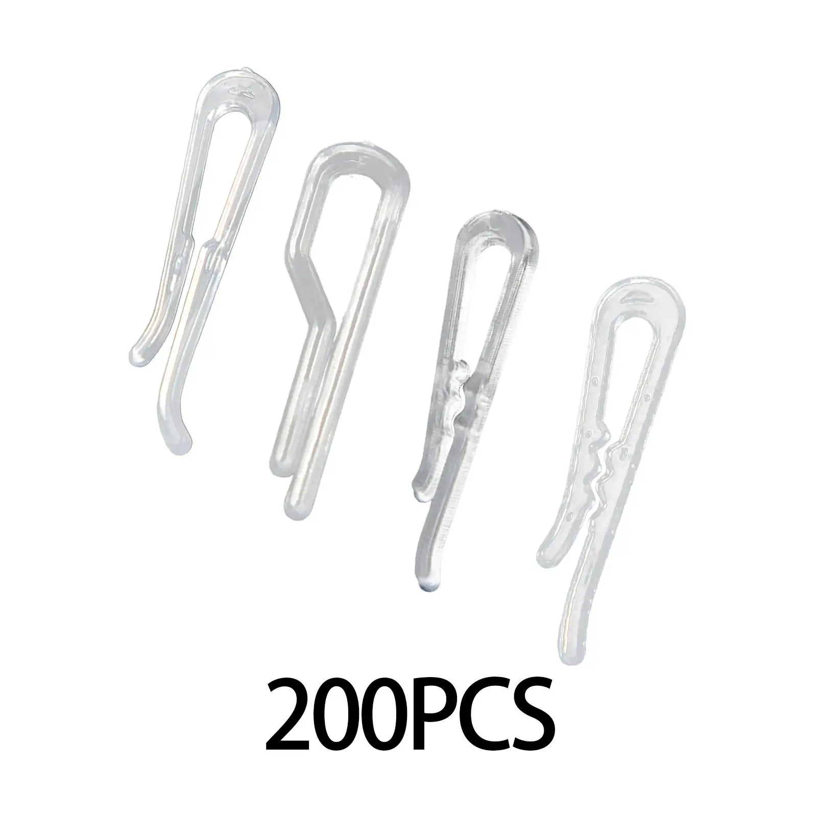 200Pcs Shirt Clips Sock Skirts Cloth Clip Transparent Plastic Alligator Clip 2