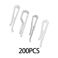 200Pcs Shirt Clips Sock Skirts Cloth Clip Transparent Plastic Alligator Clip 2