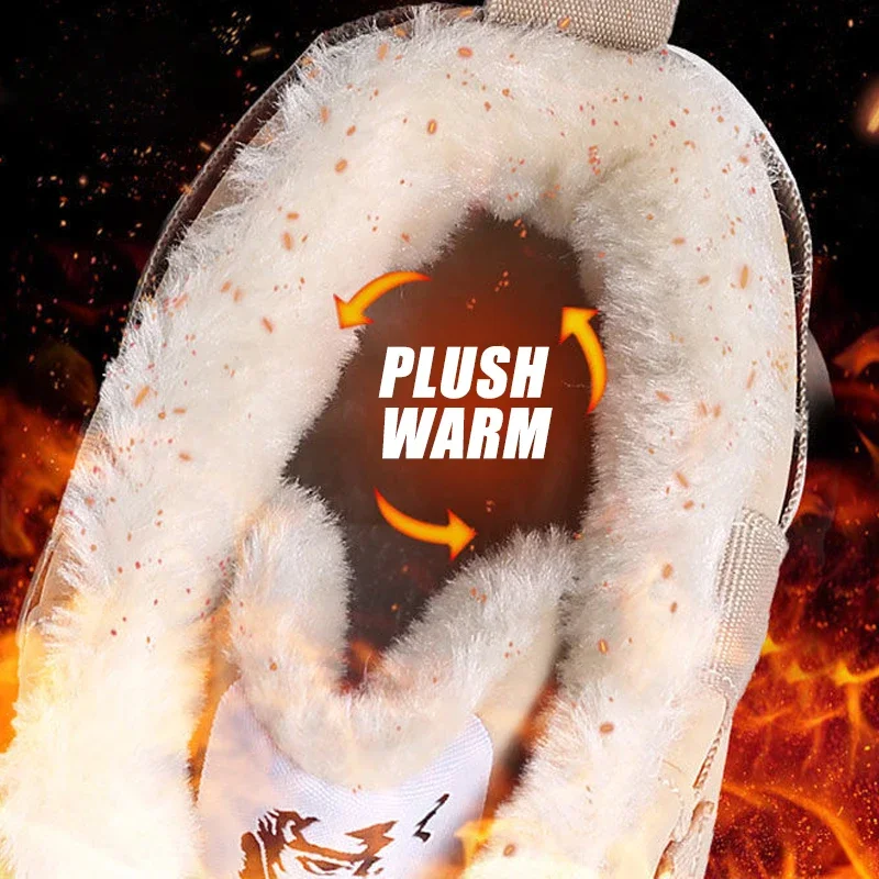 Men Snow Boots Winter Ankle Boots for Men Warm Lace-up Men Shoes New Fashion Flock Plush Winter Boots Fur Men Sneakers Big Size