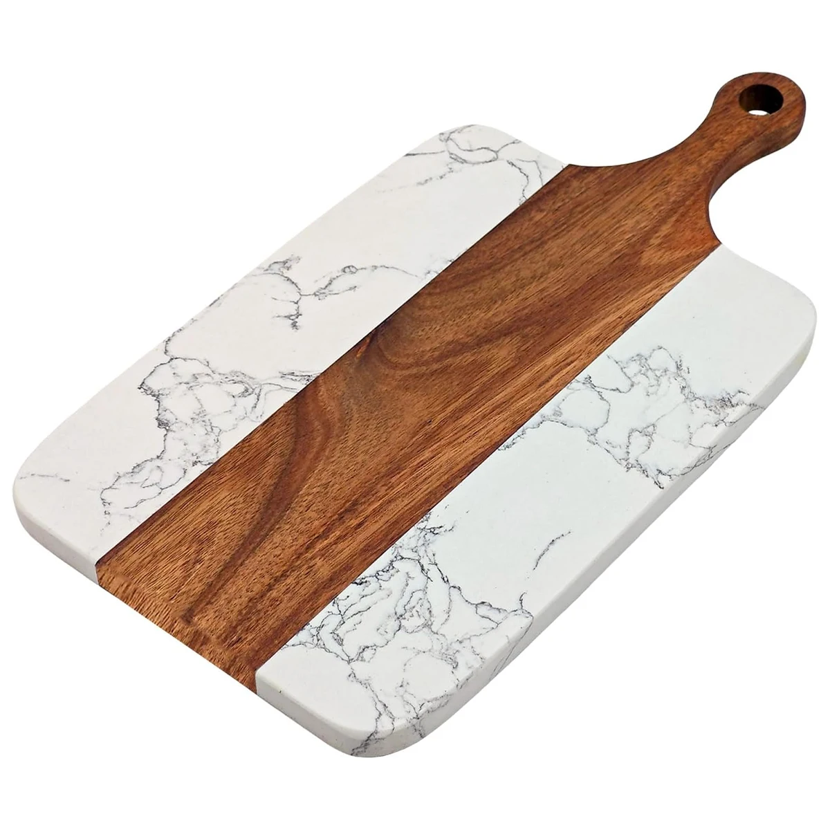 Leeseph Acacia Wood Marble Cutting Board Charcuterie Board Party Plate Cheese Cutting Board for Kitchen Restaurants Party cheese board cutter