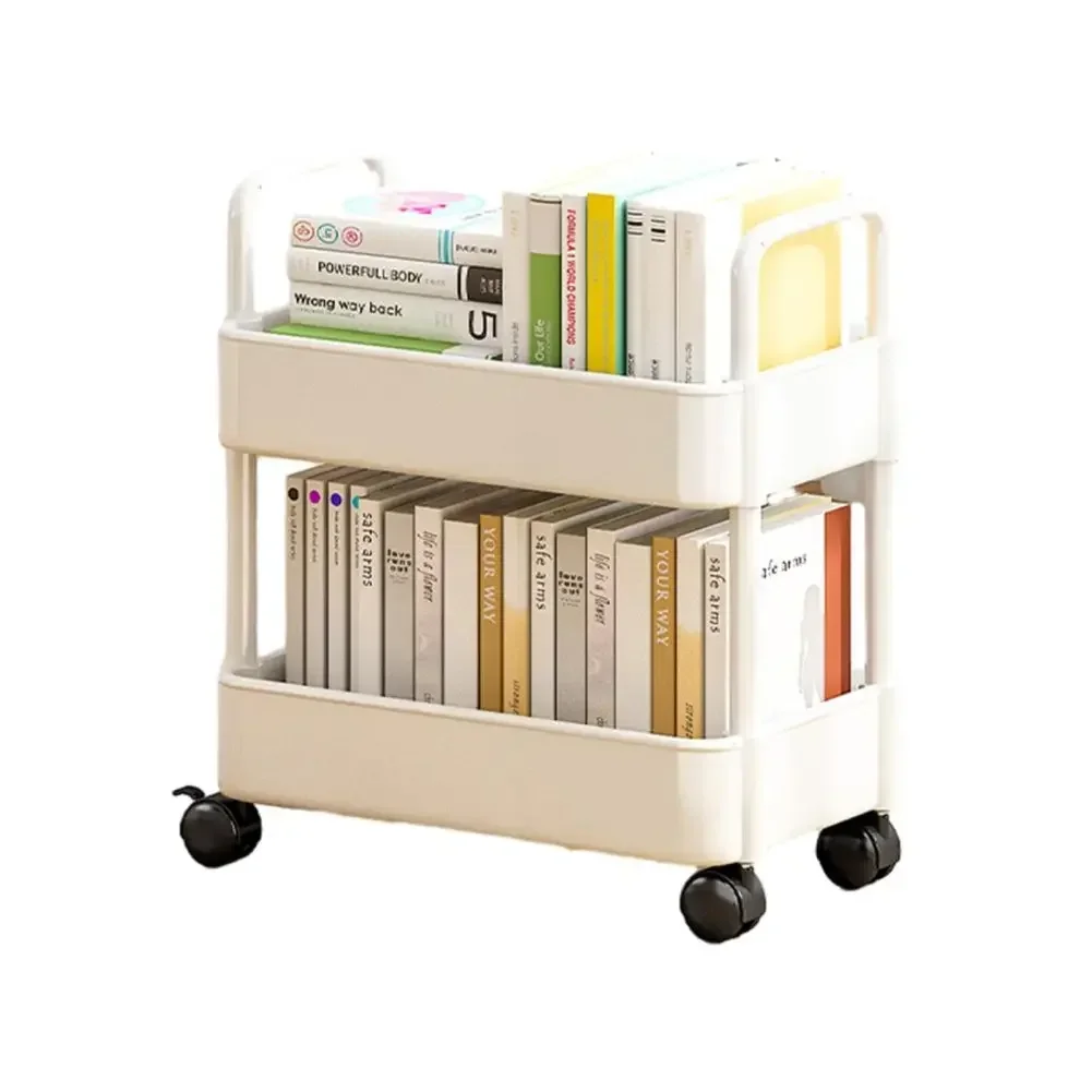 Rolling Storage Cart 20lbs Max Load Capacity 2 Tier Utility Cart Trolley On Wheels For Kitchen Bathroom Accessories 5