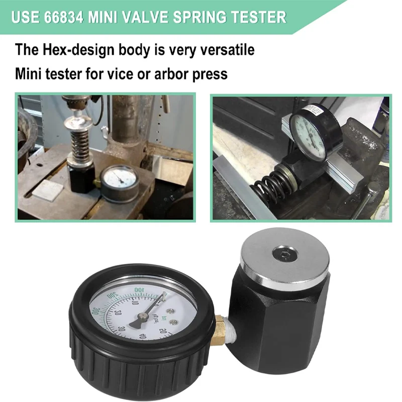 66834 Universal Mini Valve Spring Pressure Tester Gauge-0-700 PSI-0-50 KG/CM2, Alternative For Part # 66834